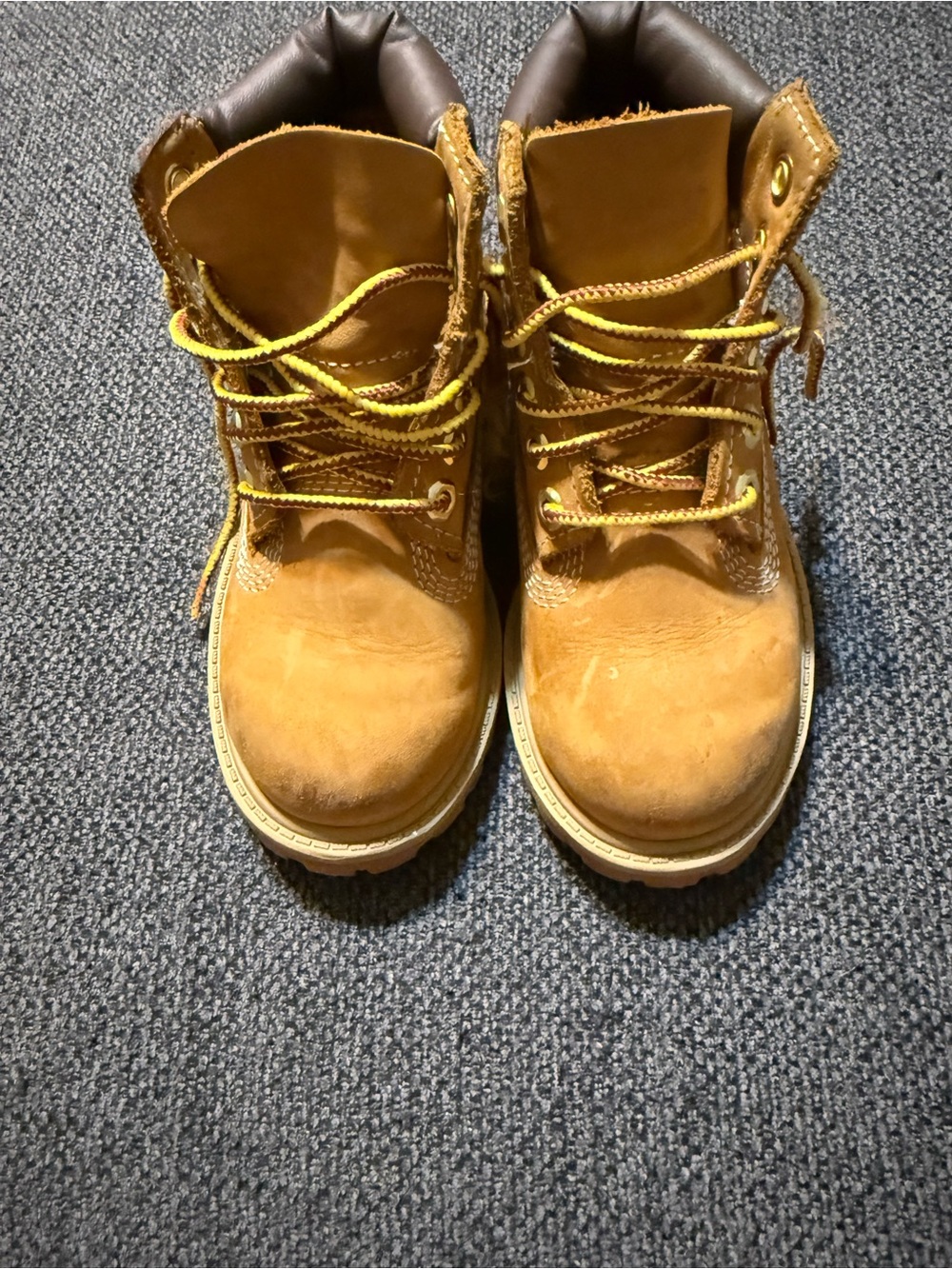 Timberland Youth Wheat/Yellow Lace-Up Work Boots